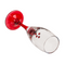Sektglas mit Herzen und rotem Sockel, Love,