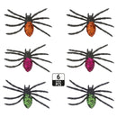 Spinnen, 6er Set, schwarz, Glitzer, 7x5cm