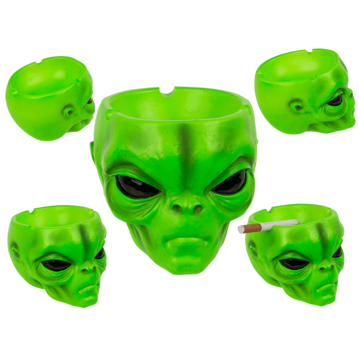 Aschenbecher, Alien Kopf, ca. 10 x 7 cm,