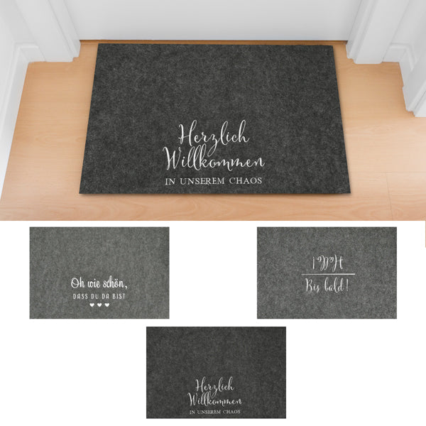 Fußmatte Filz Spruch 3/s, bestickt, ca. 60x40cm