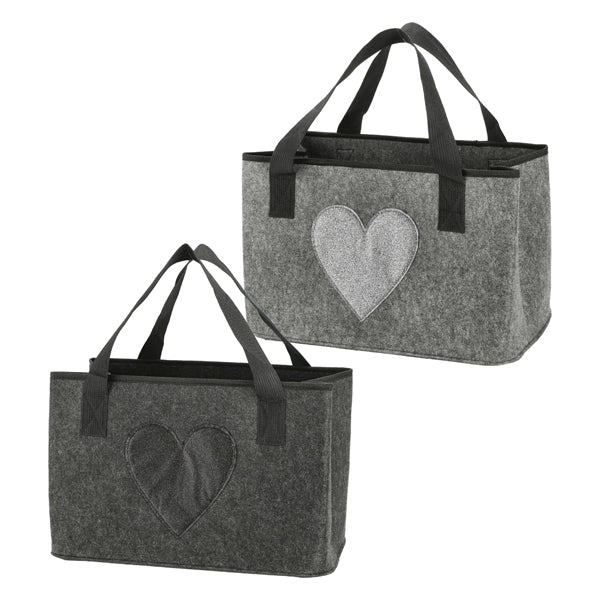 Filztasche zur Aufbewahrung Herz 2/s