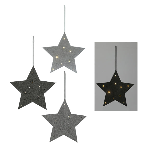 LED Stern Filz zum Hängen 3/s ca. 30cm