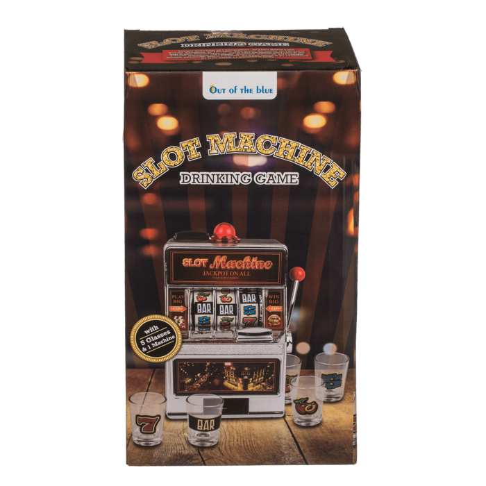 Trinkspiel, Spielautomat, mit 5 Shooter-Gläsern,