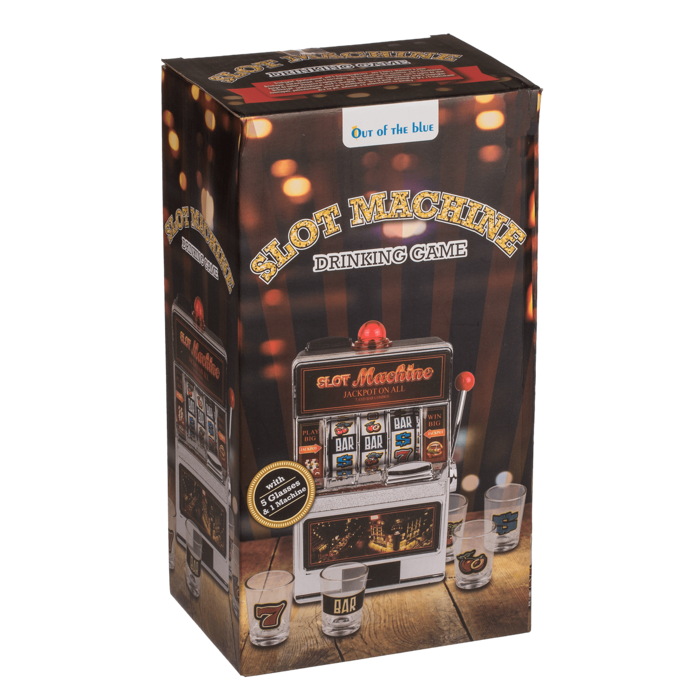 Trinkspiel, Spielautomat, mit 5 Shooter-Gläsern,