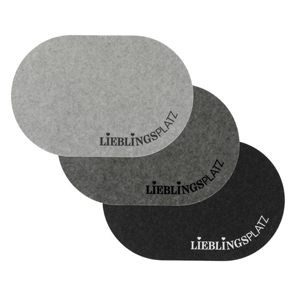 Tischset Filz oval Lieblingsplatz 3/s 45x30cm