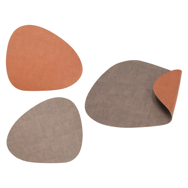 Tischset PVC Stone Cognac / Braun meliert