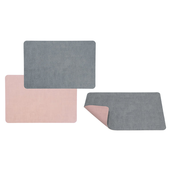 Tischset PVC ca. 45x30cm meliert Grau / Rosa