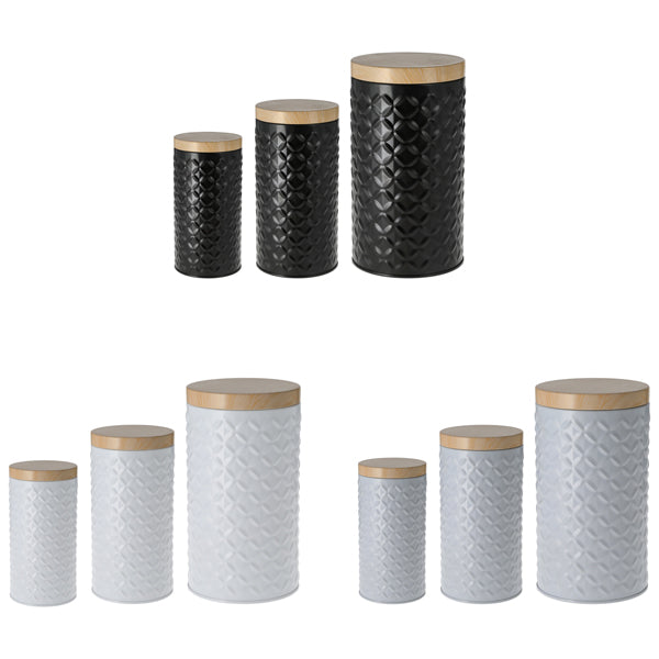 Vorratsdose 3er Set, 3 Farben sort.