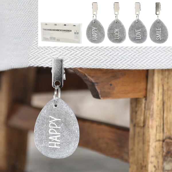 Tischdeckenbeschwerer 4er Set aus Naturstein