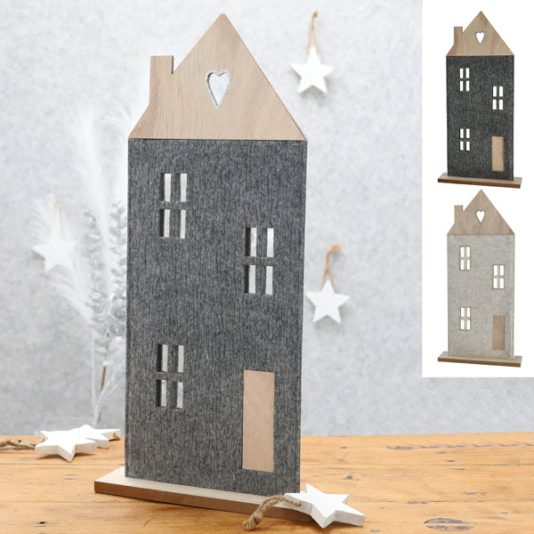 Aufsteller Haus Filz auf Holzfuß 51cmH 2/s