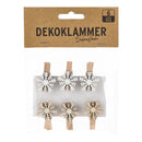 Dekoklammer Schneeflocke Holz 6er Set