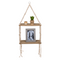 Holz-Wandregal mit Makramee,