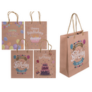 Braune Papier-Geschenktüte, Happy Birthday,