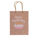 Braune Papier-Geschenktüte, Happy Birthday,