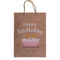Braune Papier-Geschenktüte, Happy Birthday,