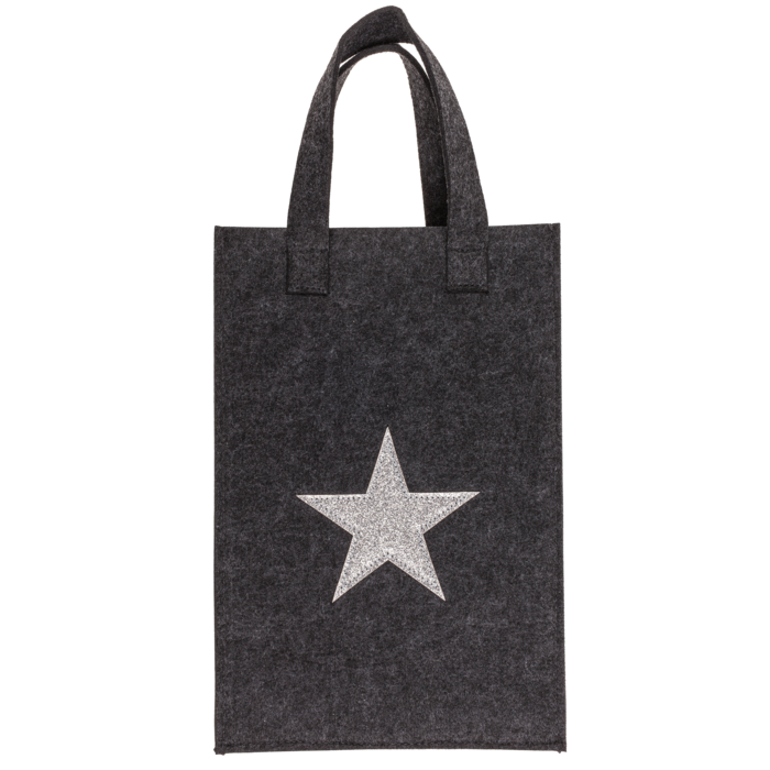 Graue Geschenktasche, X-mas Greetings, aus Filz,