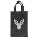 Graue Geschenktasche, X-mas Greetings, aus Filz,