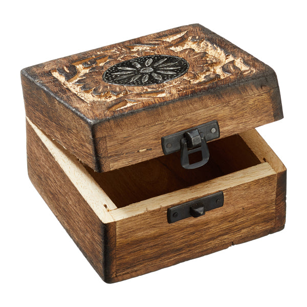 Dose Mangoholz eckig mit Verschluss 10x10cm