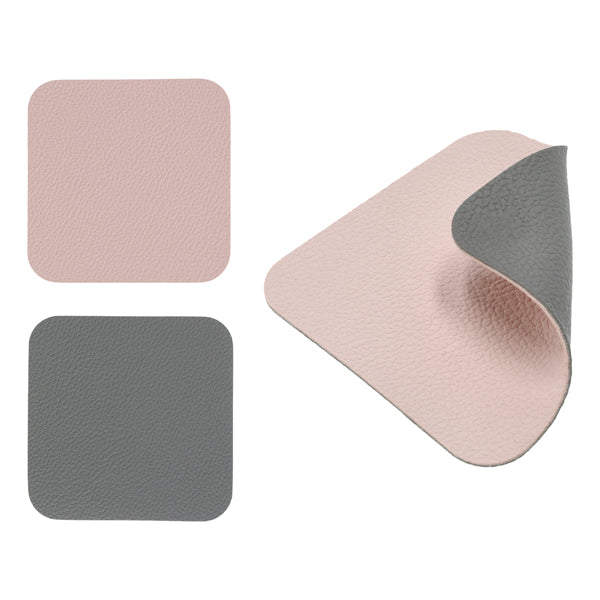 Untersetzer PVC ca. 10x10cm Grau / Rosa