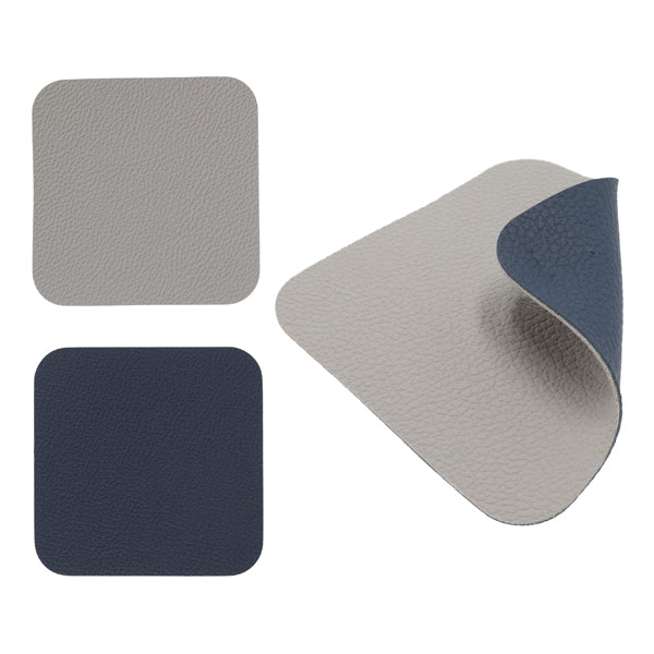 Untersetzer PVC ca. 10x10cm  Blau / Grau