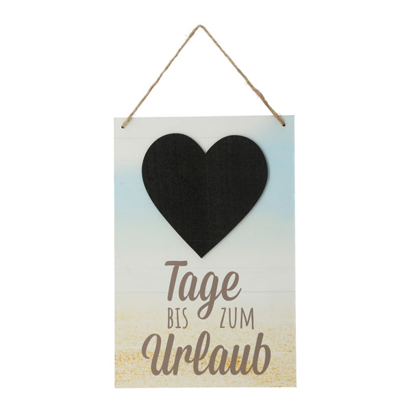 Holztafel zum beschriften "Urlaub", 20x30cm
