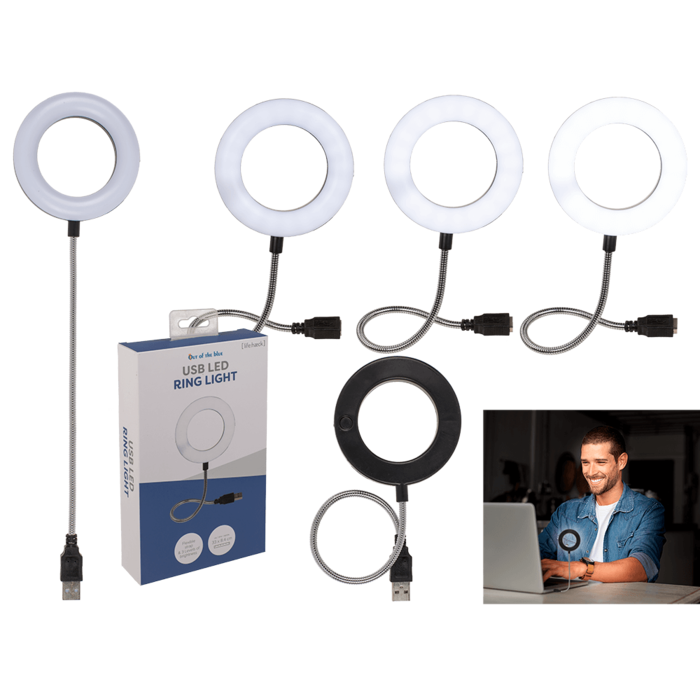 USB-LED Ring mit 3 Intensitäten,
