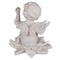 Sitzender Engel mit Perle auf Blume,