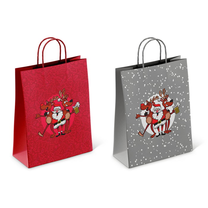Papier-Geschenktüte, Crazy Santa,