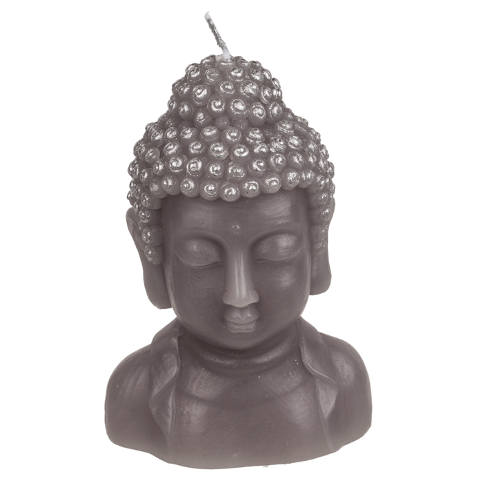 Kerze, Buddha-Kopf, ca. 8 x 6,5 x 12,5 cm,