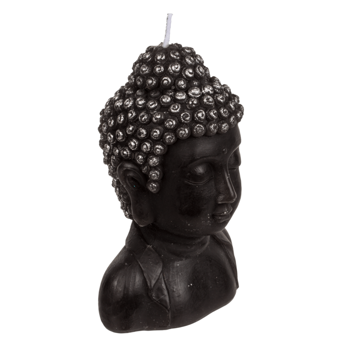 Kerze, Buddha-Kopf, ca. 8 x 6,5 x 12,5 cm,