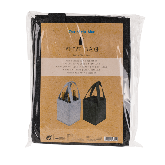 Filz-Tasche für 4 Flaschen,