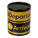 Becher, Flughafen, ca. 9  x 8,5 cm, aus Steingut,