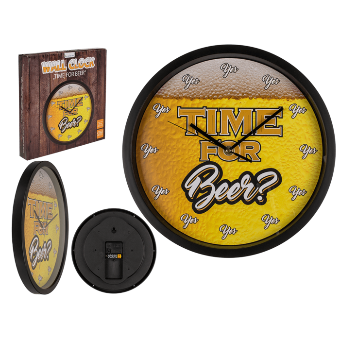 Wanduhr, Time for Beer, D: ca. 29 cm,