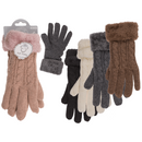 Kuschel-Handschuhe, Elegant,  Zopfmuster,