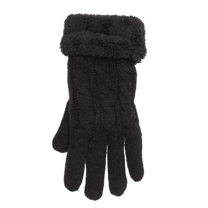 Kuschel-Handschuhe, Elegant,  Zopfmuster,