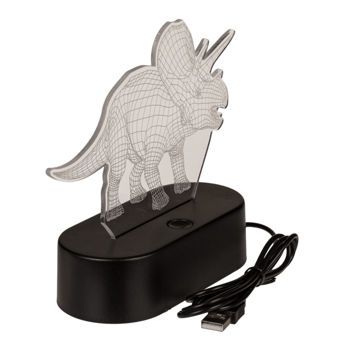 3D-Leuchte,Triceratops, ca.14 x16 cm,
