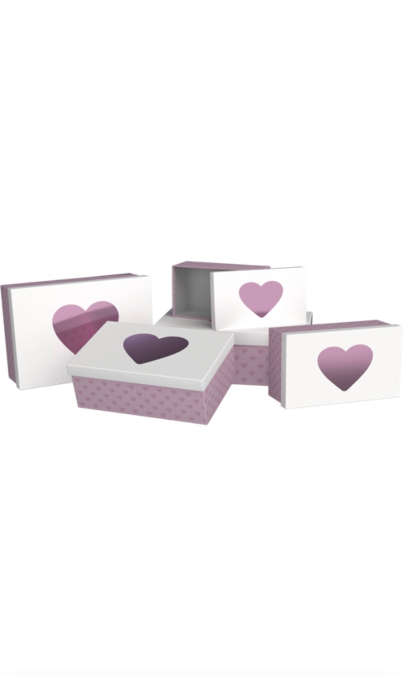 5 Geschenkboxen "Premium" im Set, rechteckig, Simply Love