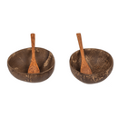 Kokosnuss-Schale, 2er Set mit 2 Löffeln,