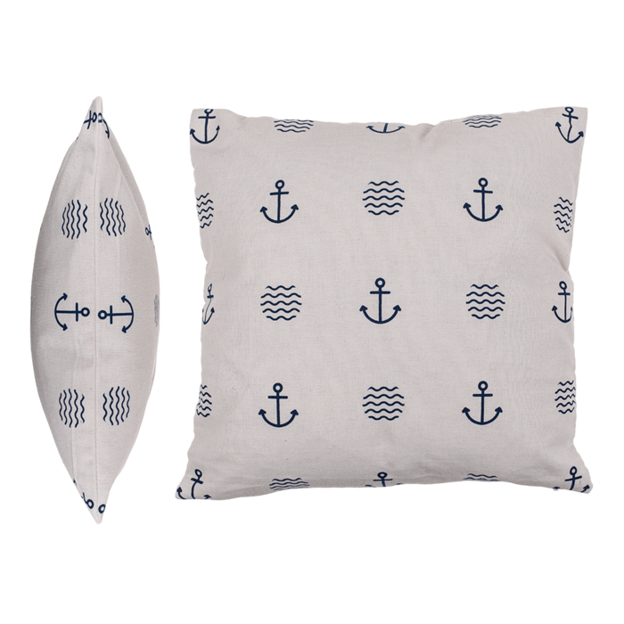 Weißes Deko-Kissen, Modern Maritime,