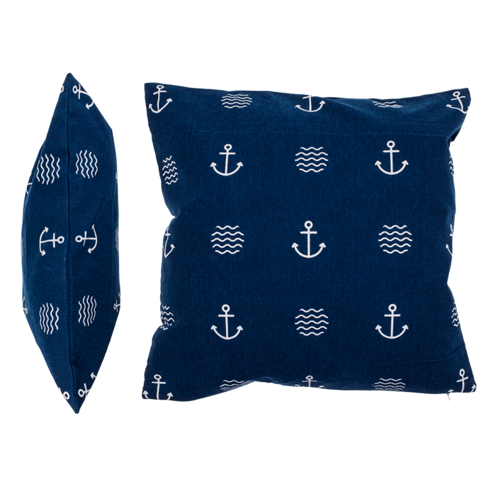 Blaues Deko-Kissen, Modern Maritime,