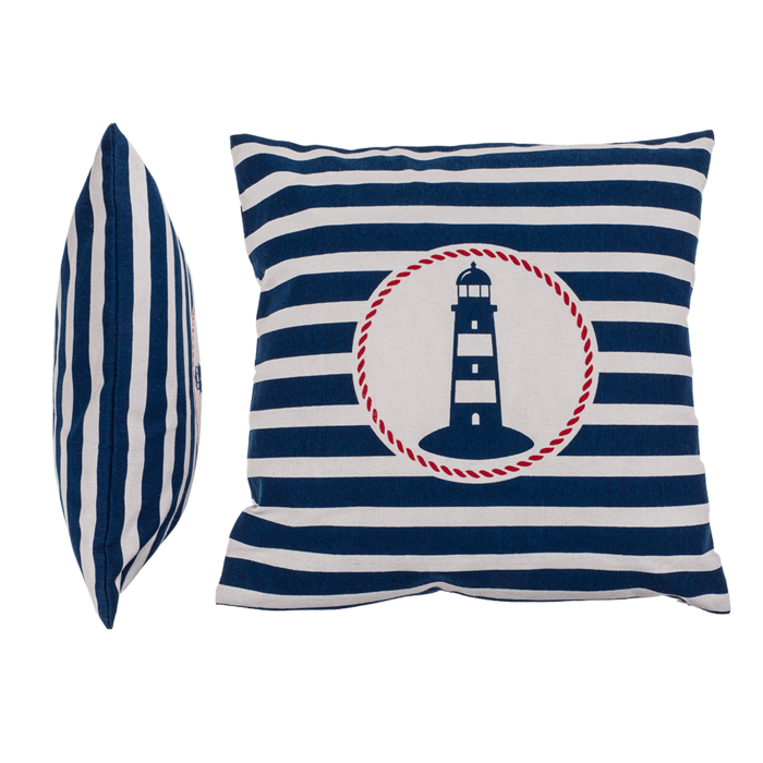 Deko-Kissen mit Leuchtturm, Traditional Maritime,