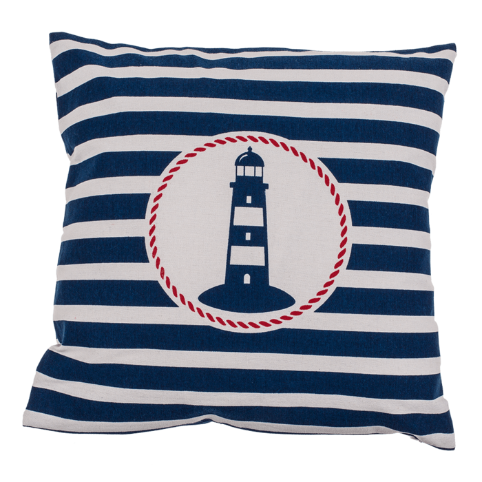 Deko-Kissen mit Leuchtturm, Traditional Maritime,