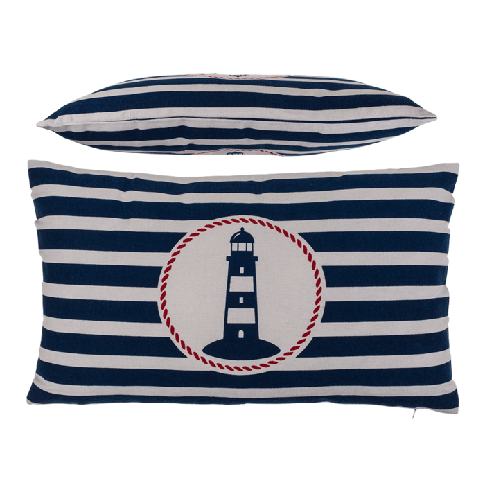 Deko-Kissen mit Leuchtturm, Traditional Maritime,