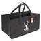 Graue Filztasche für Kaminholz, Hirschkopf,