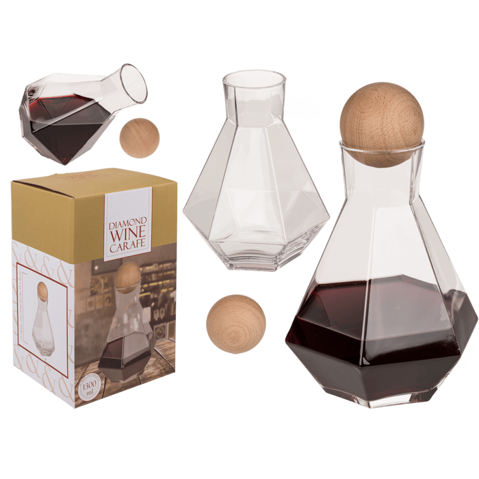 Weinkaraffe, Diamond, ca. 1300 ml,