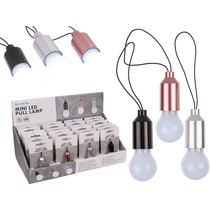 Mini LED Ziehleuchte, ca. 5 cm, 3-farbig sortiert,