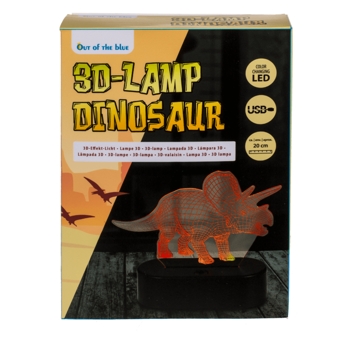 3D-Leuchte,Triceratops, ca.14 x16 cm,
