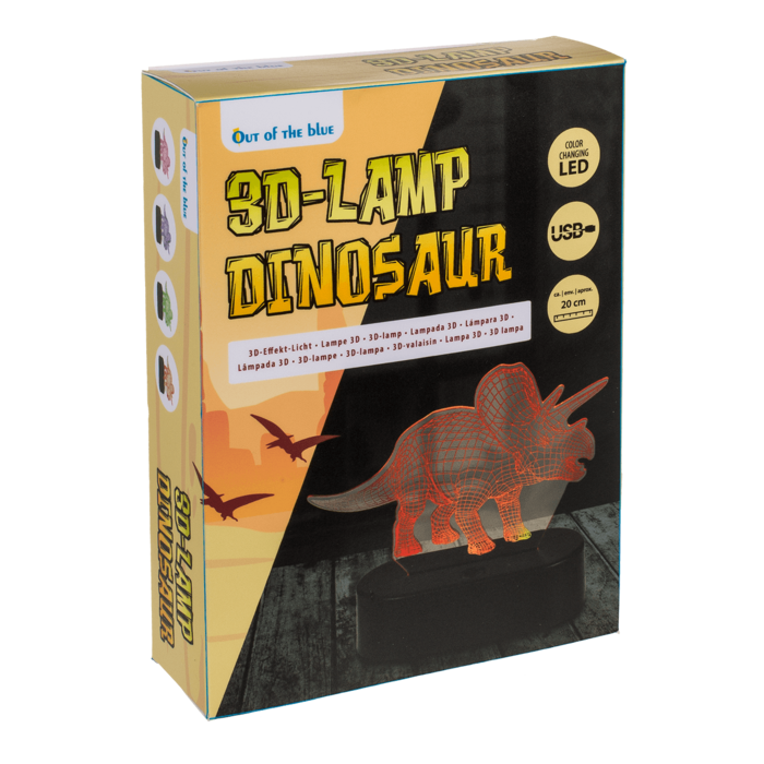 3D-Leuchte,Triceratops, ca.14 x16 cm,