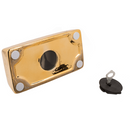 Spardose mit Schloss, Goldbarren,