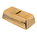 Spardose mit Schloss, Goldbarren,